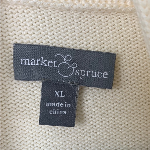 MARKET & SPRUCE | XL WOMEN COLLARED LONG CAPSULE  CARDIGAN | BEIGE TAN BLACK - Picture 2 of 9